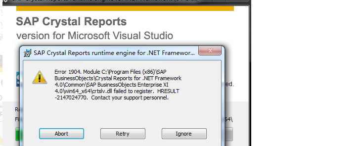 sap crystal reports runtime engine for.net framework 4.0